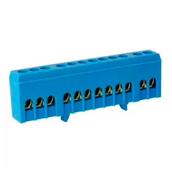 Шина TS-0609H 12 way в синем корпусе Энергия, 10 шт - Электрика, НВА - Щитки и аксессуары для монтажа - Шины нулевые - . Магазин оборудования для автономного и резервного электропитания Ekosolar.ru в Королевах