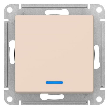 Выключатель SE AtlasDesign 1-клавишный с подсветкой, сх.1а, 10АХ, бежевый, механизм - Электрика, НВА - Выключатели и розетки - Выключатели - . Магазин оборудования для автономного и резервного электропитания Ekosolar.ru в Королевах