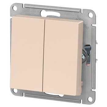 Выключатель Schneider Electric AtlasDesign 2-клавишный сх.5, 10АХ, бежевый, механизм - Электрика, НВА - Выключатели и розетки - Выключатели - . Магазин оборудования для автономного и резервного электропитания Ekosolar.ru в Королевах
