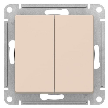 Переключатель Schneider Electric AtlasDesign 2-клавишный сх.6, 10АХ, бежевый механизм - Электрика, НВА - Выключатели и розетки - Выключатели - . Магазин оборудования для автономного и резервного электропитания Ekosolar.ru в Королевах
