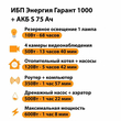 ИБП Энергия Гарант 1000 + Аккумулятор S 75 Ач - 12В (600Вт - 68мин) - ИБП и АКБ - ИБП для котлов - . Магазин оборудования для автономного и резервного электропитания Ekosolar.ru в Королевах