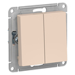 Переключатель Schneider Electric AtlasDesign 2-клавишный сх.6, 10АХ, бежевый механизм - Электрика, НВА - Выключатели и розетки - Выключатели - . Магазин оборудования для автономного и резервного электропитания Ekosolar.ru в Королевах