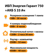 ИБП Энергия Гарант 750 + Аккумулятор S 33 Ач - 12В (450Вт - 40мин) - ИБП и АКБ - ИБП для котлов - . Магазин оборудования для автономного и резервного электропитания Ekosolar.ru в Королевах