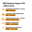 ИБП Энергия Гарант 750 + Аккумулятор S 55 Ач - 12В (450Вт - 67мин) - ИБП и АКБ - ИБП для котлов - . Магазин оборудования для автономного и резервного электропитания Ekosolar.ru в Королевах